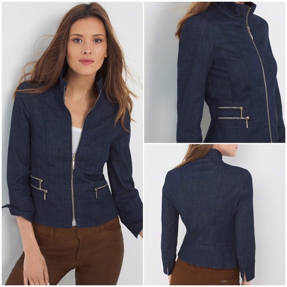 White House Black Market Jackets & Blazers - WHBM Denim Moto Blazer NWT